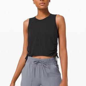 Lululemon Black Cinch it Up Tank Top sz 8